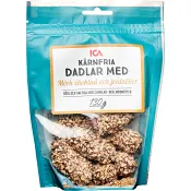 Dadlar mörk choklad jordnötter 130g Klass 1 ICA.