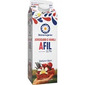 A-fil Jordgubb &amp; vanilj 3% 1l Skånemejerier.