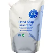 Handtvål Sensitive Oparfymerad refill 800ml ICA.