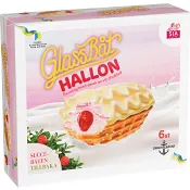 Glassbåt Hallon vit choklad 6-p SIA GLASS.