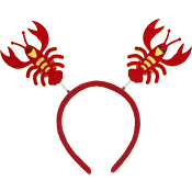 Diadem med orangea kräftor Festive.