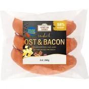 Grillkorv Ost och Bacon 58% kötthalt 240g Charkuterifabriken.