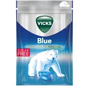 Halstablett Blue Extra Strong sockerfri 72g Vicks.