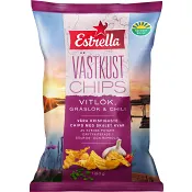 Västkustchips Vitlök Gräslök Chili 180g Estrella.