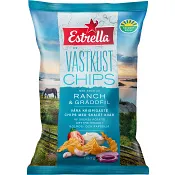 Västkustchips Ranch &amp; Gräddfil 180g Estrella.