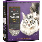 Kattsand Vit bentonit Aktivt kol Lavendeldoft 6l ICA.