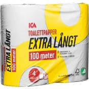 Toalettpapper Extra långt 100m 4 Styck ICA.