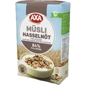 Müsli Hasselnöt med Rostade Hasselnötter &amp; Dadlar 600g AXA.