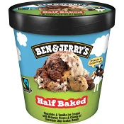 Glass Chocolate &amp; vanilla half baked 465ml Ben &amp; Jerrys.