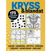 Kryss &amp; blandat : 175 bokstavspussel med kryss, korsord, krypto, sökord.