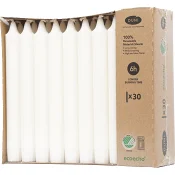 Kronljus Simply Stearin Vit 19cm 30-pack Duni.