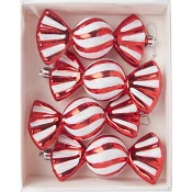 Julgranshänge Karamell röd/vit randig 4p Zeline.