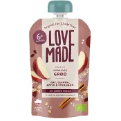 Barnmat Gröt Havre Äpple Kanel 6m 100g Lovemade.