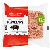 Fläskfärs Fethalt 23% 400g Nyhléns Hugosons.