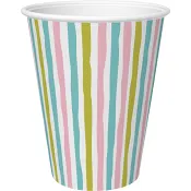 Engångsmugg Papper Stripes Multi 10st Duni.