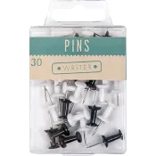 Kartnål Svart/Vit 30st Writer.