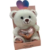 Björn med hjärta i presentbox 15cm 1st Festive.