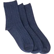 Strumpa 3p kabel blå 36/38 ICA I love eco.