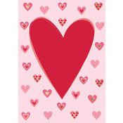 Kort stort hjärta bland små hjärtan.