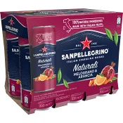 Fruktdryck Melograno &amp; Arancia 33cl 6-p San Pellegrino.