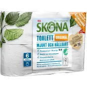 Toalettpapper Original 6-p Miljömärkt ICA Skona.