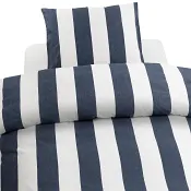 Bäddset Block stripe blå 150x210cm Borganäs.