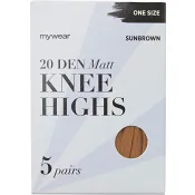 Knästrumpa 5p 20Den Sunbrown Onesize mywear.