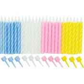 Tårtljus mixade färger 24-p Happy Party.