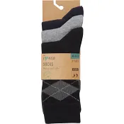 Strumpa 3p argyle svart-grå-blå mix 44/47 ICA I love eco.
