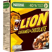 Lion Flingor Karamell &amp; choklad 350g Nestle.