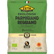 Parmigiano Reggiano riven 16 mån Ekologisk 50g Zeta.
