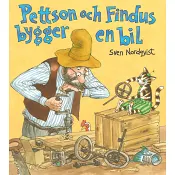 Pettson och Findus bygger en bil.