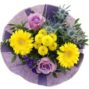 Bukett Student kompakt 35cm gul.