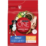 Hundmat Adult Kyckling &amp; Ris Medium/Maxi 2.5kg Purina One.