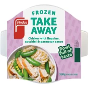 Kyckling linguine, zucchini &amp; parmesansås 350g Findus.
