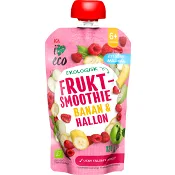 Fruktsmoothie Banan &amp; hallon 6m 120g ICA I love eco.
