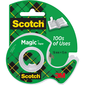 Tejp med hållare Osynlig Scotch Magic.