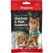 Kattsnacks Chicken &amp; Fish Sandwich 30g Dogman.