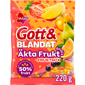 Fruktgodis Gott &amp; Blandat Äkta Frukt mix Malaco.