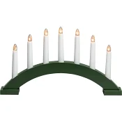 Elljusstake 7 lj trä grön Konstsmide.