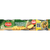 Ananasbitar i juice 3-p 420g Del Monte.