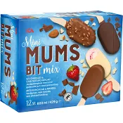 Glasspinne Minimumsbit Jordgubb choklad &amp; mandel 12-p 420g ICA.