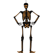 Hänge skelett 106 cm orange Festive.