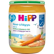 Morot &amp; fiskgryta med ris 8m 190g Hipp.