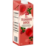 Tranbärsdryck Drickfärdig 1l ICA.