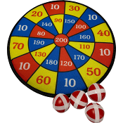 Darttavla kardborre.