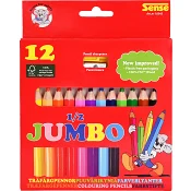 Träfärgpennor 1/2 Jumbo 12-p Sense.