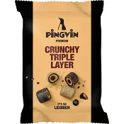 Godispåse Crunchy Triple Layer Lakrits 90g Pingvin.