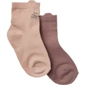 Strumpa 2p öron rosa 0-6m ICA I love eco.