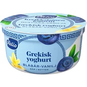 Yoghurt Grekisk Blåbär Vanilj Laktosfri 4,7% 150g Valio.